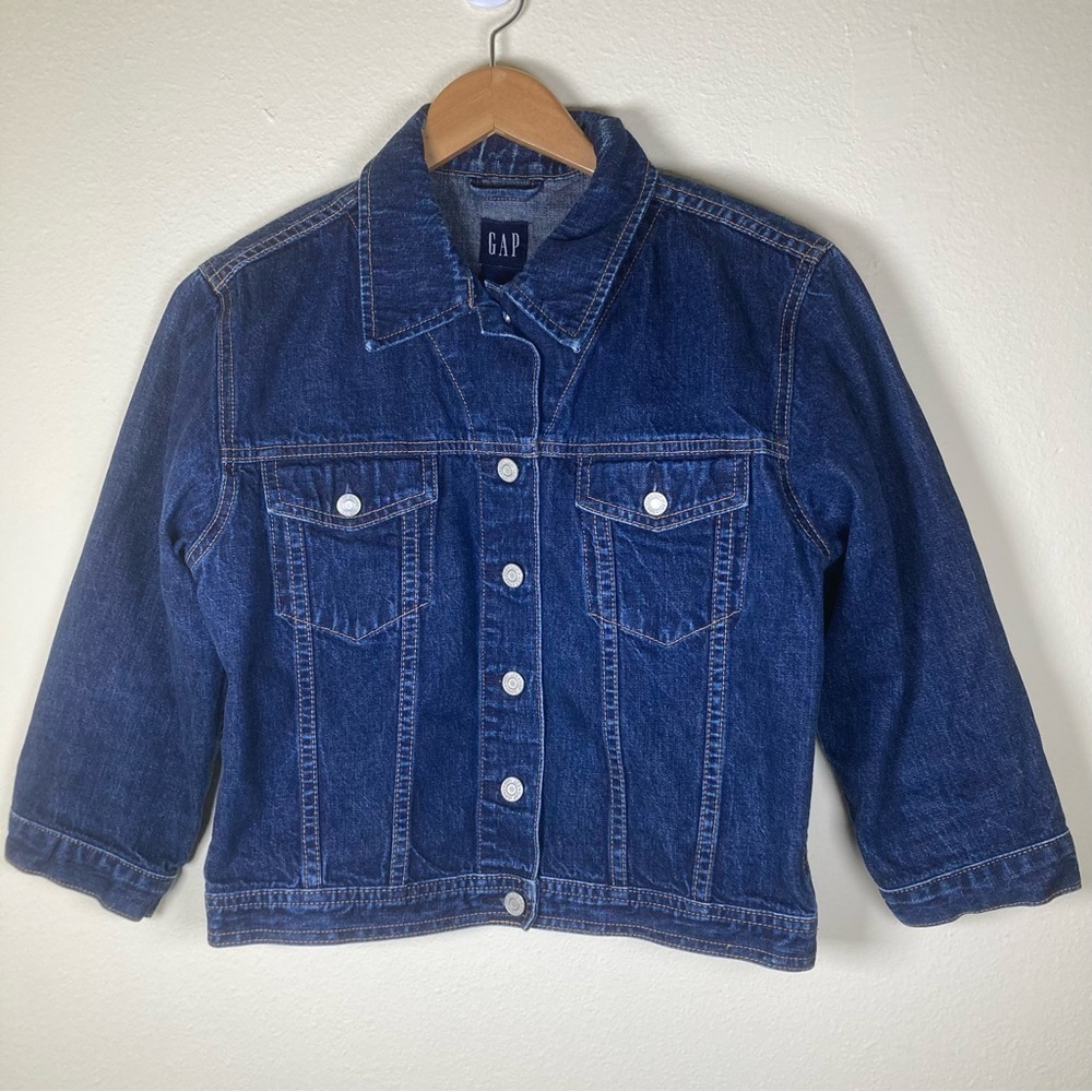 GAP Vintage Denim Jacket Medium Cropped 100% Cotton Hong Kong